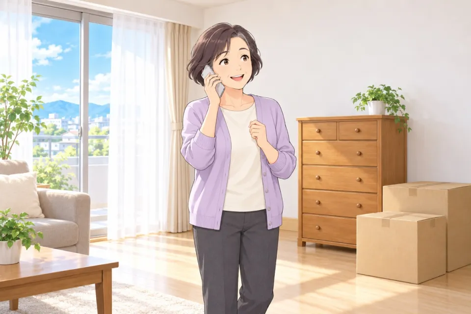 ご自宅からスマートフォンで電話相談するお客様のイメージ