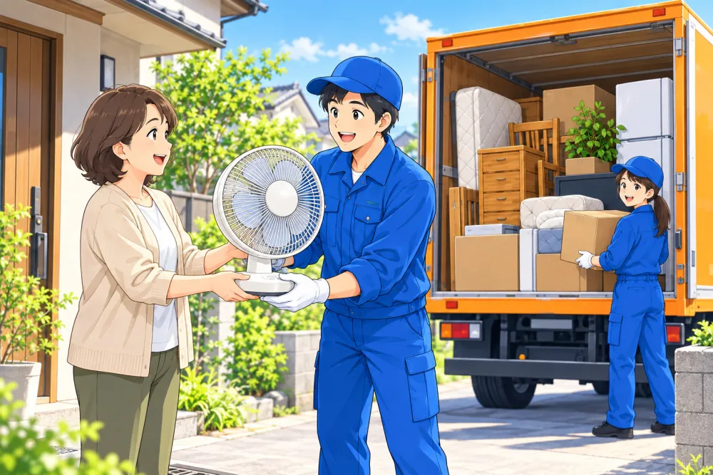 小さな家電からたくさんの家財まで回収するイメージ