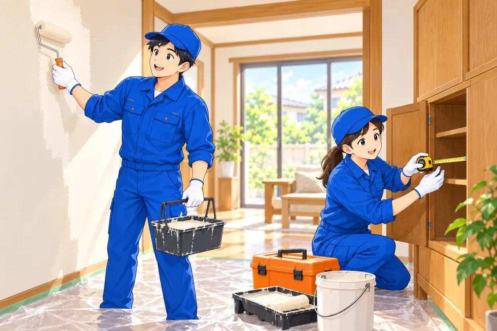 住まいの内装をリフォームする作業風景のイメージ
